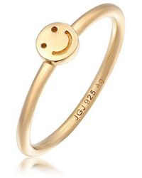 Elli Jewelry - Fingerring Smiling Pinky Ring 925 Silber - Lyst