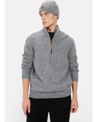 Camel Active - Strickpullover mit Troyer-Kragen Markenlogo - Lyst