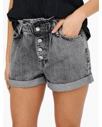 ONLY - Jeansshorts Kurze Bermuda Denim Jeans Shorts mit elastischem Bund ONLCUBA (1-tlg) 4139 in Grau - Lyst