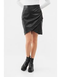 Bolongaro Trevor - Lederrock WRAPOVER Wickelrock aus Leder, Hohe Taille, Midi-Länge - Lyst