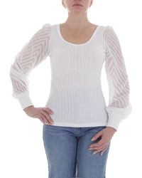 Ital-Design - Langarmbluse Elegant Transparent Top & Shirt in Weiß - Lyst