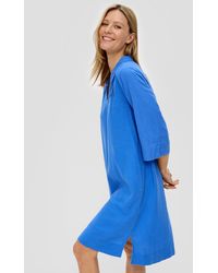 S.oliver - Minikleid Relaxed Fit-Kleid aus Leinenmix - Lyst