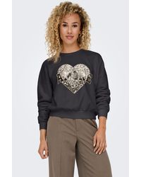 ONLY - Rundhalspullover ONLLAUREN LIFE L/S ANIMAL O-NECK CC SWT - Lyst