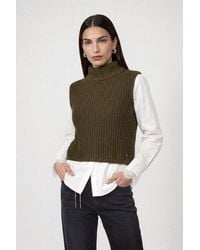Monari - Pullunder Pullunder Basic Chenille Regular Fit Mit Stehkragen - Lyst