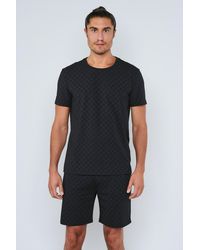 Joop! - T-Shirt Leisure mit Cornflower-Alloverprint, Regular Fit, kurzärmelig - Lyst