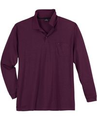 RAGMAN - Poloshirt Groß Größe Bicolor Langarm-Polo beere-schwarz melange Softknit - Lyst