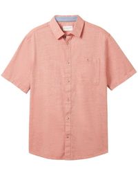 Tom Tailor - T- structured slubyarn shirt, orange herringbone structure - Lyst