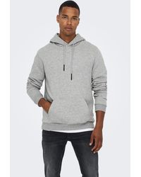 Only & Sons - Weicher Kapuzen Pullover Basic Hoodie ONSCERES 5425 in Grau-2 - Lyst
