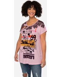 Angel of Style - Rundhalsshirt T-Shirt oversized Schrift-Motiv Rundhalsausschnitt - Lyst
