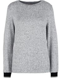S.oliver Langarmshirt Ärmelsaum mit elastischem Rippbündchen mit Streifen-Detail - Grau