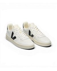Veja - V-10 Prime (Leder) Weiss/Schwarz Sneaker - Lyst