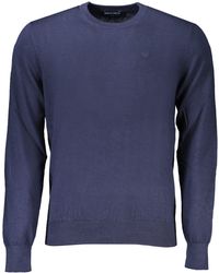 North Sails - Strickpullover Blauer pullover mit Rundhalsausschnitt und Logoapplikation - Lyst