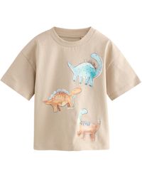 Next - Kurzarm-T-Shirt mit Grafik-Print aus Baumwolle (1-tlg) - Lyst