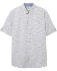 Tom Tailor - T- structured shirt, navy white irregular structure - Lyst