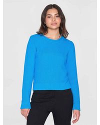 Knowledge Cotton - Rundhalspullover Long sleeve knitted crew neck - Lyst
