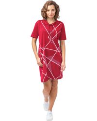 Gio Milano - Shirtkleid Kleid mit abstraktem Druck und dezentem Strassbesatz - Lyst