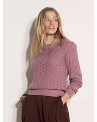Apricot - Strickpullover Pointellestrick Mit Wellenkante Mit Häkelverzierung - Lyst
