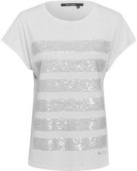 MARC AUREL - T-Shirt mit Pailletten-Stickerei - Lyst