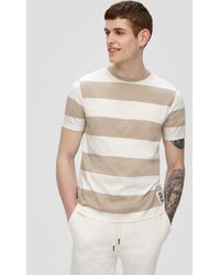 QS - Kurzarmshirt T-Shirt aus Baumwolle Label-Patch - Lyst