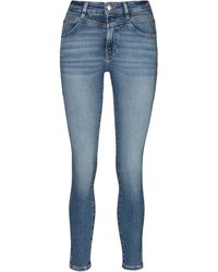 BOSS - ORANGE Slim-fit- Kitt Rise Hochbund High Waist Premium Denim Jeans mit BOSS Leder-Badge - Lyst