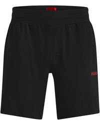 HUGO - Pyjamashorts Linked Short Pant mit aufgedrucktem -Logo - Lyst