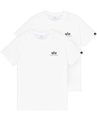 Alpha Industries - Rundhalsshirt Basic T Small Logo Pack (Set, 2-tlg) - Lyst