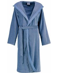 Cawö Damenbademantel »Two-Tone«, , mit feinen Streifen - Blau