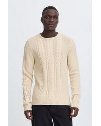 Blend - Strickpullover Bhbasim Klassischer Grobstrickpullover Mit Zopfmuster - Lyst