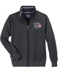 Redfield - Modische XXL Sweatjacke dunkelgrau melange - Lyst