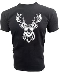 Paulgos - Print- T-Shirt "Hirschkopf mit Sonnenbrille - Lyst