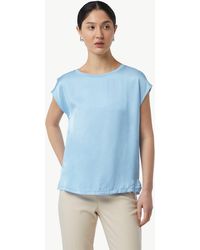Comma, - Shirttop Blusenshirt mit Satin-Front - Lyst