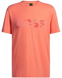 BOSS - Kurzarmshirt Tee Logo Glamping 10269604 01 - Lyst