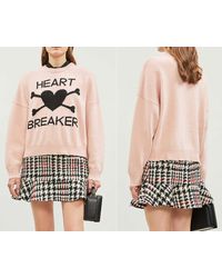 RED Valentino - Strickpullover RED Heart Breaker Cropped Distressed Wool Cashmere Jumper P - Lyst