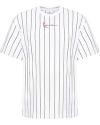 Karlkani - T-Shirt Small Signature Pinstripe Tee - Lyst