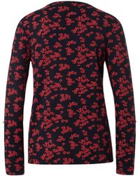 Tom Tailor Langarmshirt »Langarmshirt mit Blumenmuster« - Blau