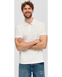 S.oliver - Kurzarmshirt Poloshirt mit -Stickerei und Knopfleiste Logo - Lyst