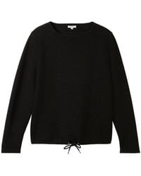 Tom Tailor - Sweatshirt lurex structured, deep black - Lyst
