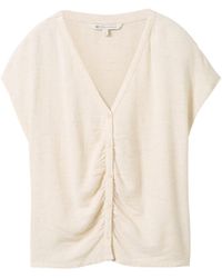 Tom Tailor - Langarmbluse v-neck blouse with buttons - Lyst