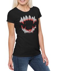 Urban Backwoods - Print- Vampire Dentition T-Shirt Vampir Blut True Gebiss Zähne Biss - Lyst