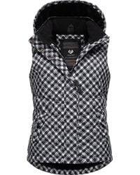Ragwear - Steppweste Hesty Print Weste mit abnehmbarer Kapuze und Hahnentritt Muster - Lyst