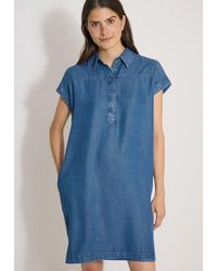 Cecil - Jeanskleid Knielanges Sommer-Kleid Im Denim-Look - Lyst