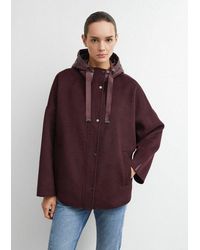 Comma, - Winterjacke Outdoor-Jacke Cape-Jacke Aus Doubleface Mit Nylon-Kapuze - Lyst