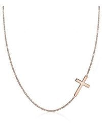 Elli Jewelry - Kette Mit Anhänger Mit Kreuz Schlicht 925 Sterling Silber, Kreuz - Lyst