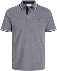 Jack & Jones - Poloshirt Polo Shirt JJEPAULOS Sommer Hemd Kragen Pique Cotton (1-tlg) 3613 in Grau-4 - Lyst