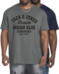 Jack & Jones - Print-Shirt (2er-Pack) aus Baumwolle - Lyst