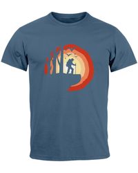 Neverless - T-Shirt Wander-Motiv Trekking Aufdruck Printshirt Outdoor mit Print - Lyst