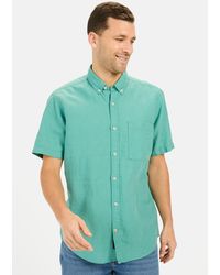 Camel Active - Kurzarmhemd aus einem Baumwoll-Leinenmix Button-Down - Lyst
