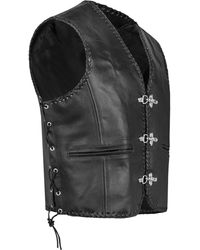 Paulgos - Motorradweste Lederweste Biker Kutte Clubweste Chopper Weste 100% Echtleder - Lyst