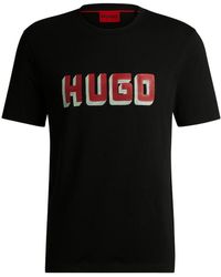 HUGO - T-Shirt Daqerio 10257318 01, Black - Lyst