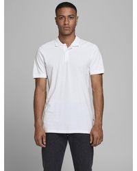 Jack & Jones - Poloshirt Einfarbiges Polo Hemd Pique T-Shirt mit Kragen JJEBASIC (1-tlg) 6511 in Weiß - Lyst